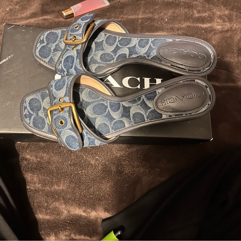 Coach denim heels with Signature Monogram